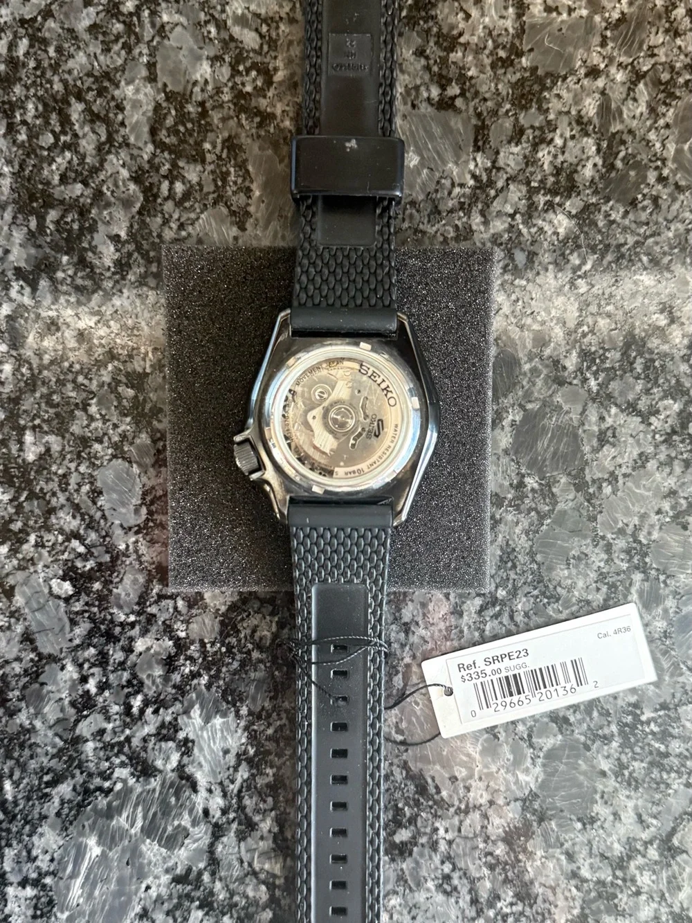 Seiko 5 Sports Automatic SRPE23 Black Dial Black With Papers, Box And Card